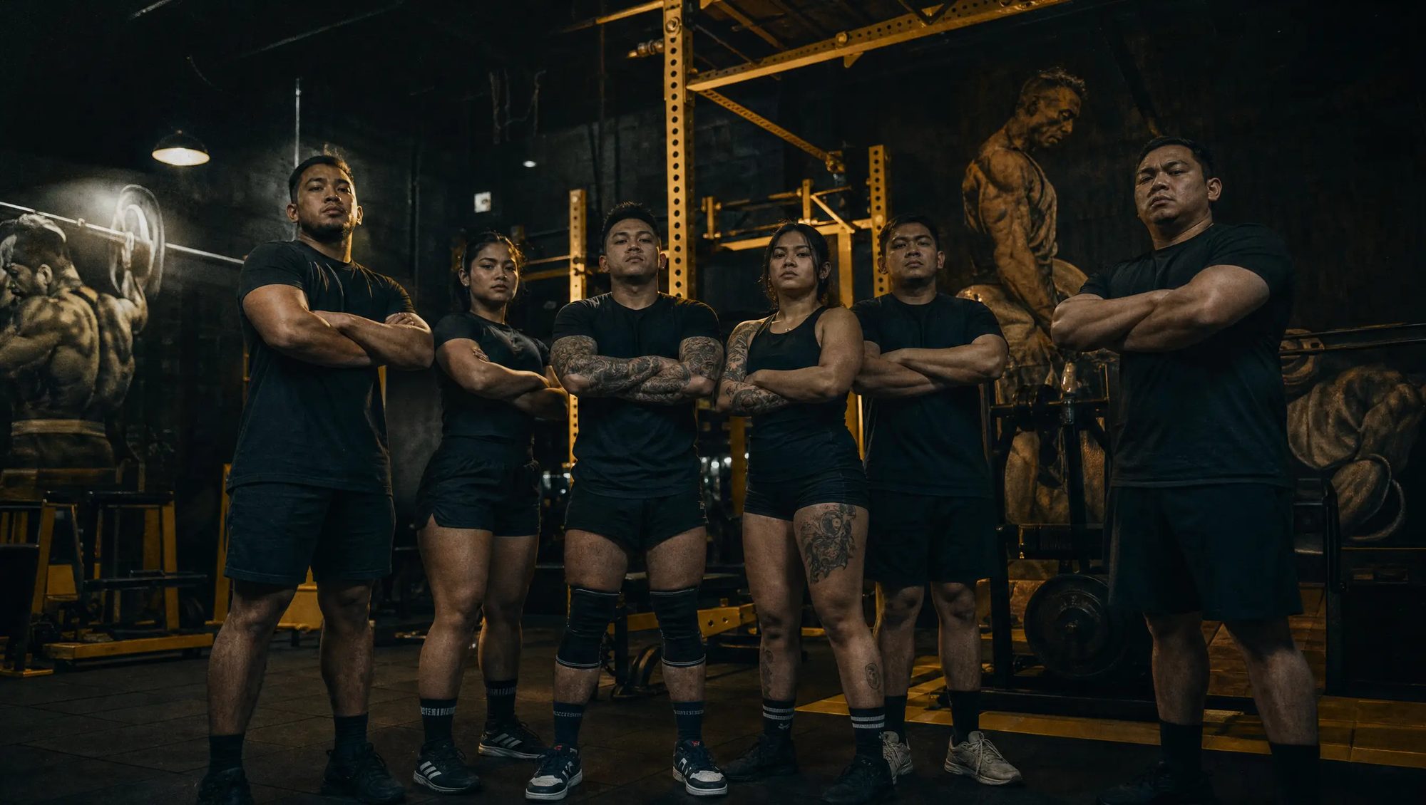 Powerlifting crew celebrating a lift